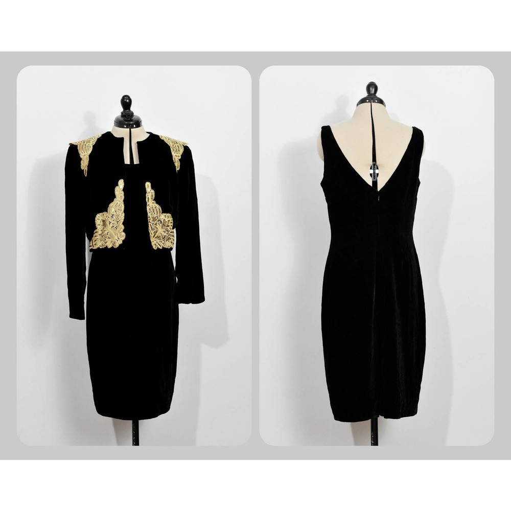 Nipon Night Black Velvet Dress & Jacket